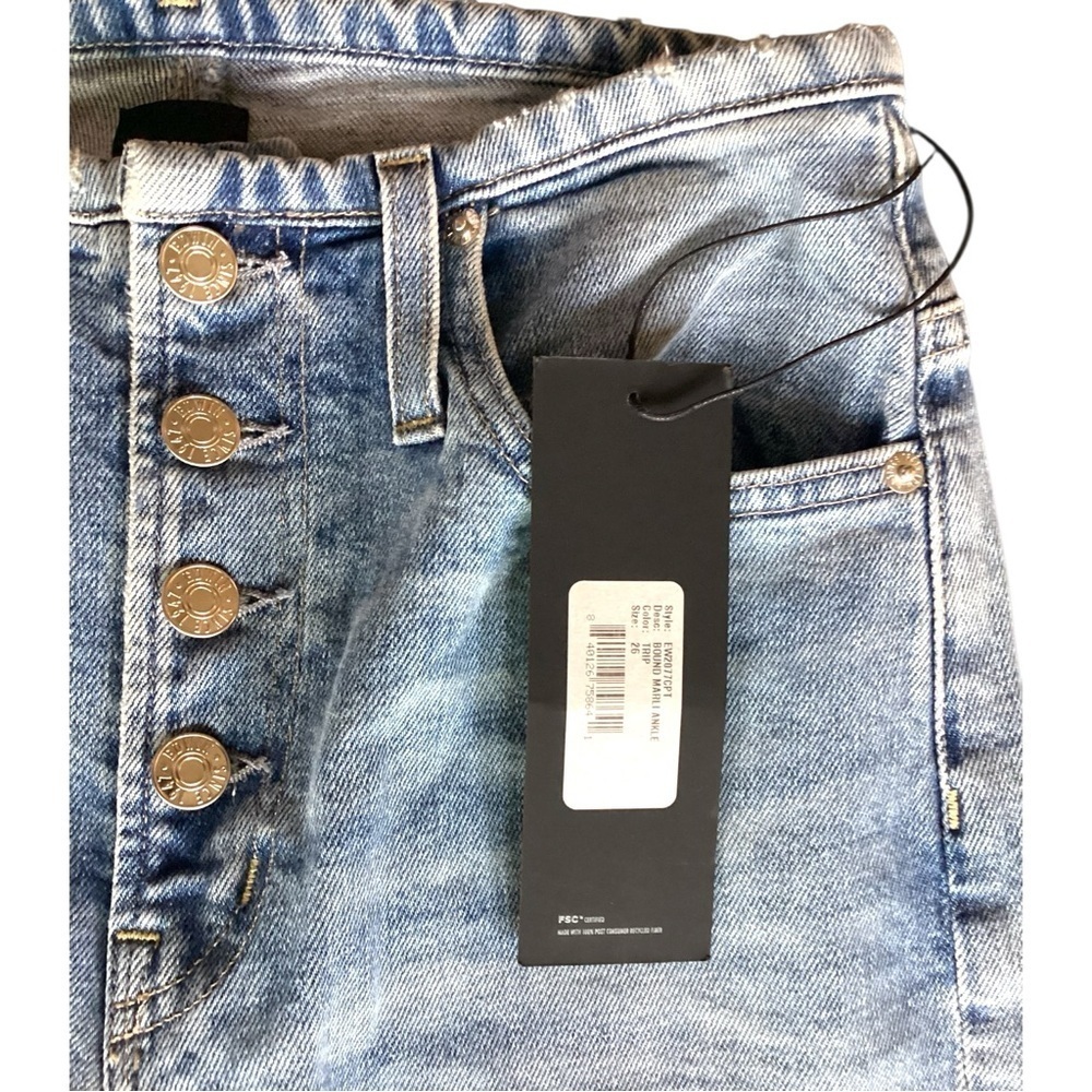 New ▶️ FREE PEOPLE ◀️ Edwin Marli Ankle Mid Rise Cropped Wide Leg Jeans Size 26 - Picture 7 of 13